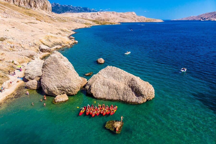 From Metajna/Novalja: Pag Bay Guided Sea Kayaking Tour - Malin Beach freshwater break: practical comfort, not just a pretty stop