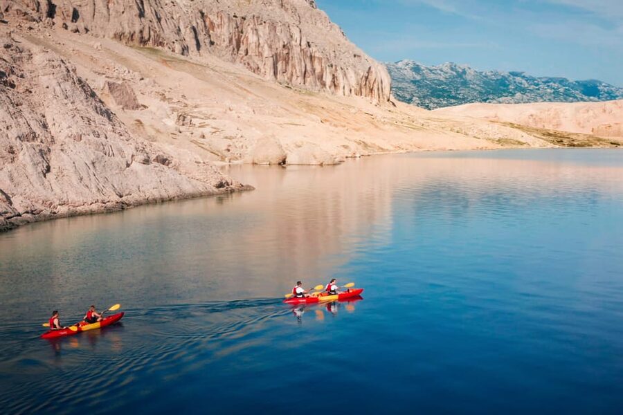 From Metajna/Novalja: Pag Bay Guided Sea Kayaking Tour - Beriknica Beach and Pag’s three-rock symbol