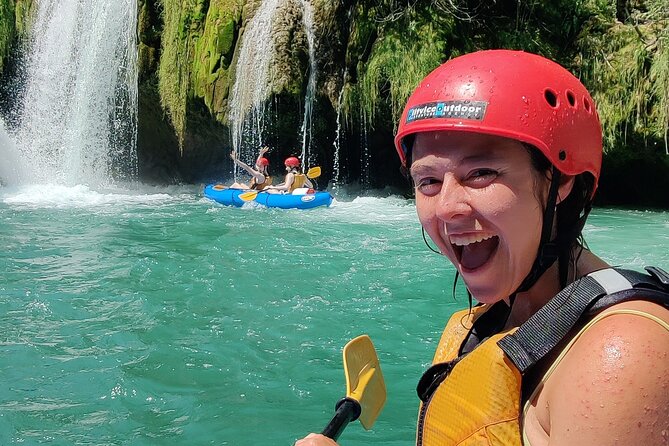 Kayaking Mreznica Waterfalls close to Plitvice Lakes - Waterfall Playground: jumps, swimming behind water, and gliding under drops