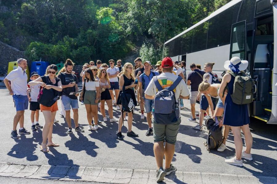 Split: Krka Waterfalls Guided Day Trip with Swim & Boat Tour - Plastovo stop: a quieter break between nature and wine