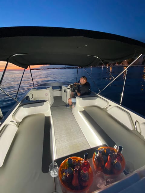 Zadar: Golden Hour Cruise RIB Tour Island Dinner Stop & Swim - Cruising Back to Zadar: Sea Organ and the Greeting to the Sun by Night