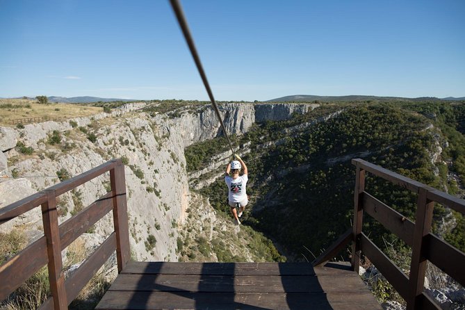 Zipline Šibenik - Time on the cables: about an hour, plus harness and transitions